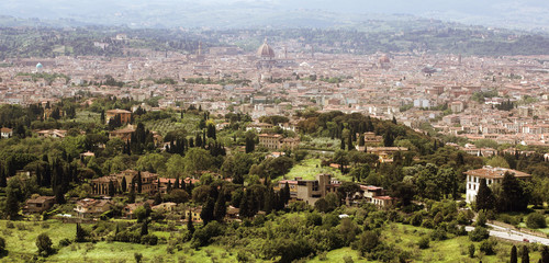 Wall Mural - Florence in Tuscany, Italy panorama view from the North of the city