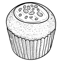 Canvas Print - Isolated cupcake sketch