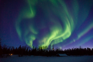 Wall Mural - dancing lights over frozen lake
