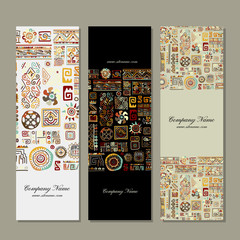 Poster - Banners design, ethnic handmade ornament