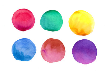 Wall Mural - Watercolor hand painted circles set