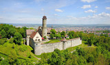 Aerial view on Altenburg Castle - historic hilltop castle near Bamberg, Bavaria, Germany