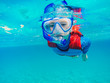© Michael - Underwater Young Boy Fun in the sea with snorkel. Summer Vacation Fun.