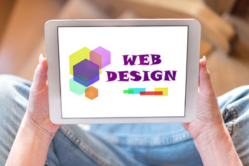 Web design concept on a tablet