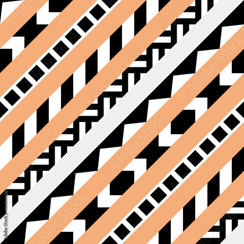Obraz na płótnie canvas czteroczęściowy "tetraptyk" Wzór retro kolor. 