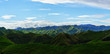 Panoramic beautiful scenery of mountains along the way on Whanganui river road in National Park in Autumn , Whanganui , North Island of New Zealand