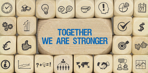 Poster - Together we are Stronger / Würfel mit Symbole