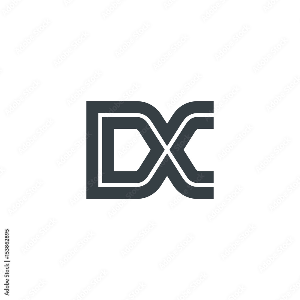 Initial Letter DX Linked Design Logo Stock Vector | Adobe Stock