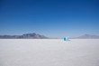 © Connect Images - Port-a-potties in desert landscape