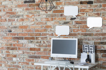 Small desk and computer