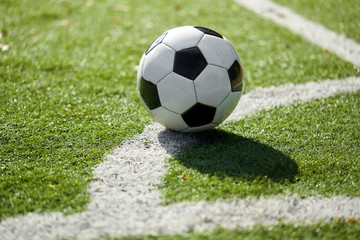  soccer ball on football field