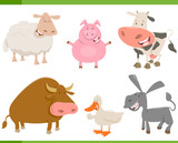 Fototapeta  - farm animal characters set
