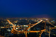 © themorningglory - City with night traffic intersection center