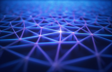Wall Mural - 3d illustration. abstract background, connection and lines of technology.