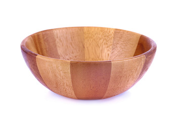 Wall Mural - wood bowl isolated on white background