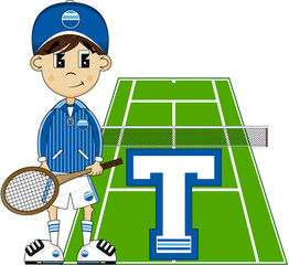 Canvas Print - T is for Tennis Boy 