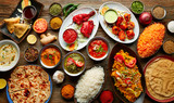 Fototapeta Miasta - Assorted Indian recipes food various