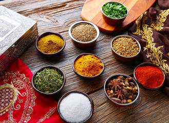 Wall Mural - Indian cuisine spices mix as coriander curry