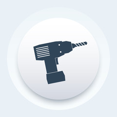 Sticker - Electric screwdriver icon, vector sign