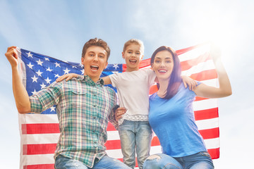 Wall Mural - Patriotic holiday. Happy family