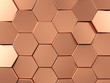 Rose Gold Hexagonal background. 3d rendering