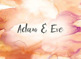 Poster - Adam and Eve Concept Watercolor and Ink Painting