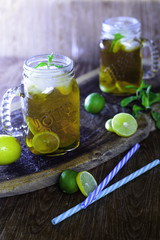 Wall Mural - long island ice tea in a mason jar.