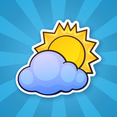 Wall Mural - 0734_sticker_sun_cloud