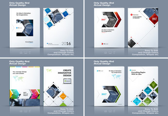 Wall Mural - Annual report, business abstract vector template. Brochure desig
