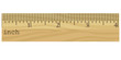 wooden ruler in inches