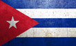 Flag of Cuba, with an old, vintage metal texture