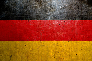 Flag of Germany, with an old metal texture