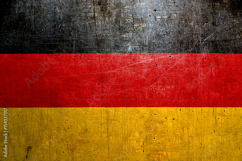 Cuadros en Lienzo Flag of Germany, with an old metal texture