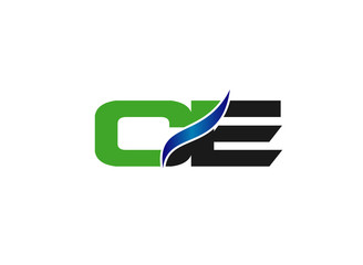 Letter C and e logo vector
