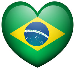 Poster - Flag of Brazil in heart shape