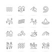 river vector line icons