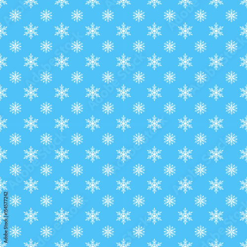 Snowflake vector seamless pattern.