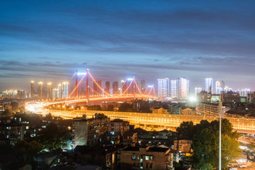 Poster - wuhan bridge night view