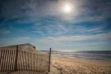 An Early Morning View Of The Beach And Atlantic Ocean Along Long Beach Island, New Jersey