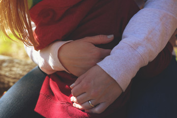 Wall Mural - Closeup of mother hugging her little child