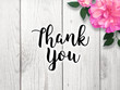 Thank You Card with Colorful Pink Flower
