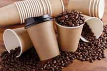 Paper Coffee Cups With Beans