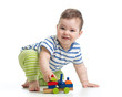 © Oksana Kuzmina - little boy kid playing with block toys isolated
