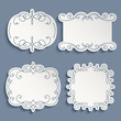 Set of cutout paper frames with flourishes