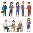 © partyvector - Group asia working executive chinese business people professional characters vector illustration