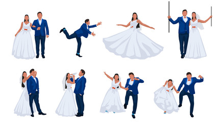 Wall Mural - wedding couple set 1