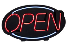Isolated OPEN Neon Sign.