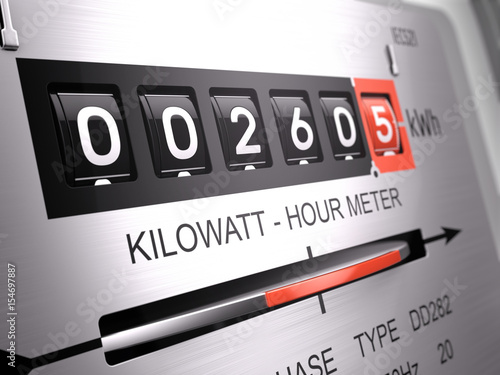 Kilowatt Hour Electric Meter Supply Closeup View Kilowatt Hour Electric Meter Supply Closeup View Rendering