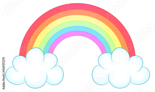 Regenbogen mit Wolken Vektor Illustration Stock-Vektorgrafik | Adobe Stock