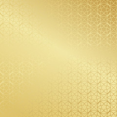 Ramadan Kareem gold greeting card, banner, seamless pattern. Vector arabic ornate geometric shining background in islamic style